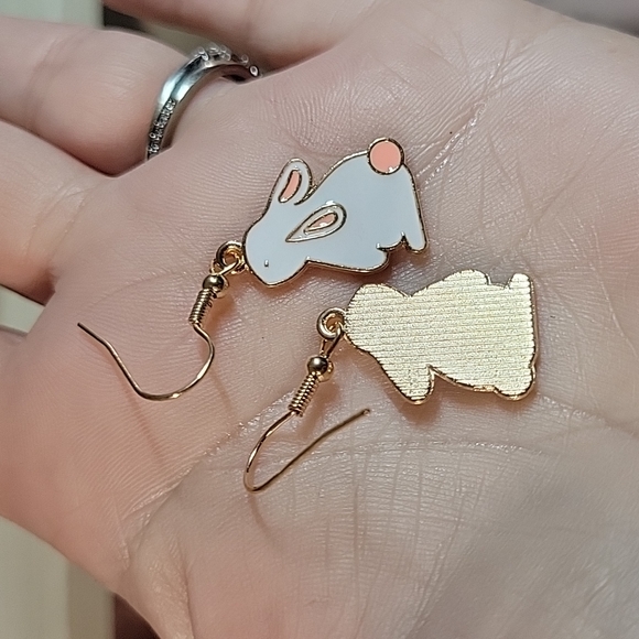 White Rabbit Drop Earrings - Picture 5 of 5